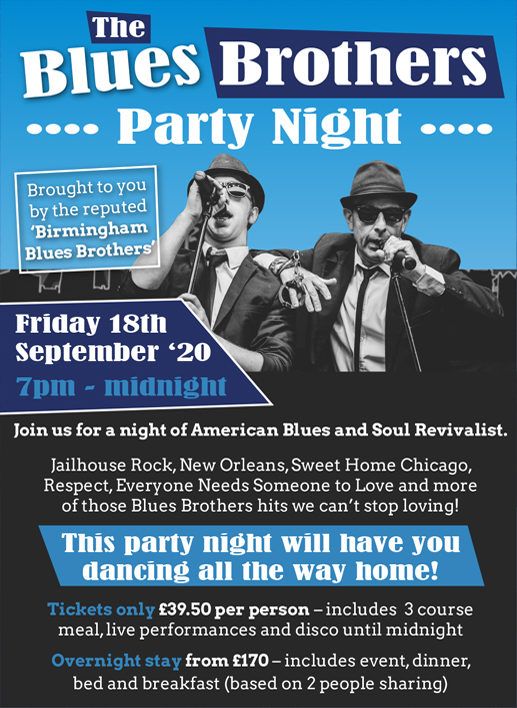 Blues Brothers Party Night , Lynford Hall, Norfolk 2020